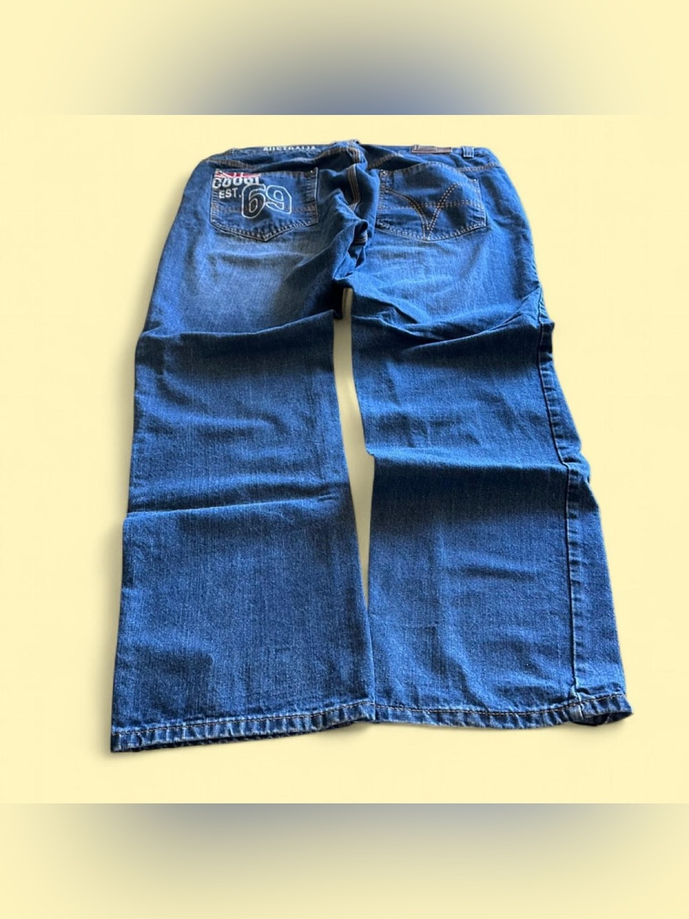 Vintage Coogi Baggy Jeans Dark Wash Graphic Print 44x34 Men’s